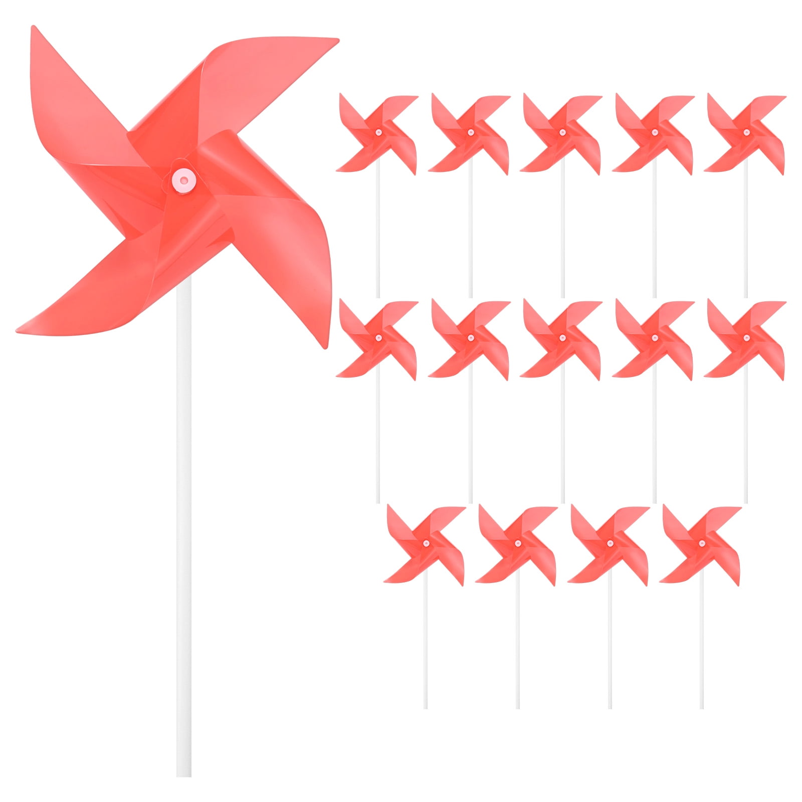 Uxcell 15-Pack Four Blades Rainbow Pinwheels, 7.5 Inch Plastic Wind ...