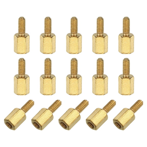 Uxcell 15 Pack Male to Female Thread Spacer Screws, M2.5 x 6mm + 6mm Brass Hex Standoff Screws PCB Motherboard for Drone Quadcopter, Computer and Circuit Board