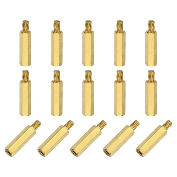 Uxcell 15 Pack Male to Female Thread Spacer Screws, M4 x 20mm + 6mm Brass Hex Standoff Screws PCB Motherboard for Drone Quadcopter, Computer and Circuit Board