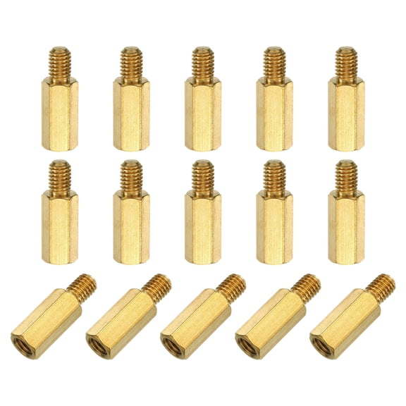 Uxcell 15 Pack Male to Female Thread Spacer Screws, M5 x 15mm + 7mm Brass Hex Standoff Screws PCB Motherboard for Drone Quadcopter, Computer and Circuit Board