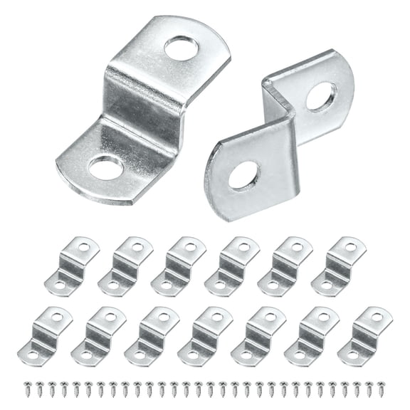 Uxcell 15-Pack Offset Canvas Clips, 1.17" x 0.52" Clips Mirror Clamps with 30 Screws 0.32" Offset for Picture Framing Canvas Painting [Silver]