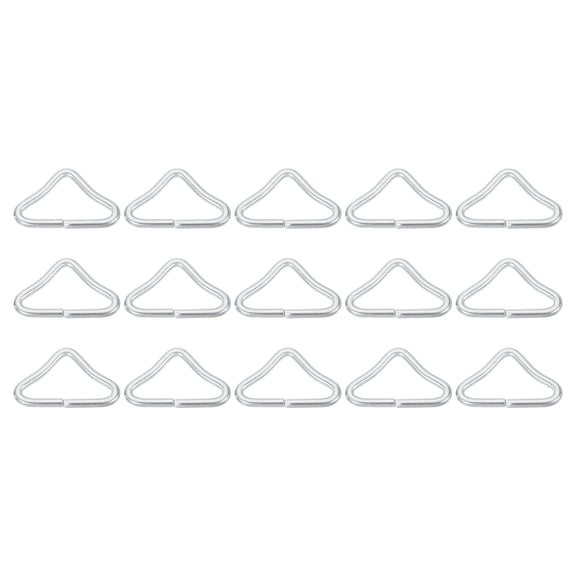 Uxcell 15 Pack Trampolines Triangle Buckle, 1 1/2" Metal Triangle Ring Buckle V-Rings Trampolines Bag Straps Rings, Silver