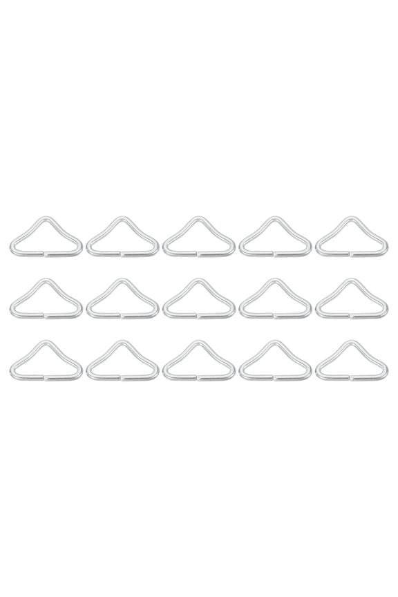 15 Pack Trampolines Triangle Buckle, 1 1/2" Metal Triangle Ring Buckle V-Rings Trampolines Bag Straps Rings, Silver