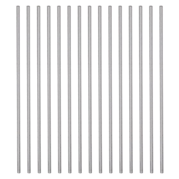 Uxcell 15 Packs 2mm x 100mm High Speed Steel (HSS) Round Rod Lathe Bar Stock DIY Tool