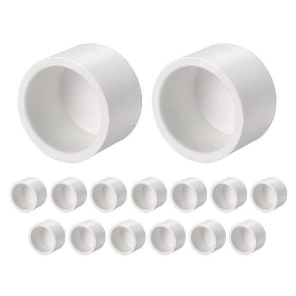 Uxcell 15 Pcs 3/4" External End Cap Fitting, SCH40 Furniture Grade Pipe Plug Adapter, Pipe Cover Fittings for DIY Project, Irrigation System, Plumbing Framework, Garden Structures