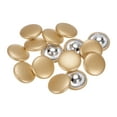 thumbnail image 1 of Uxcell 15 Pcs 40L Leather Covered Button 25mm Metal Shank Round Sewing Buttons for Suits Dress Blouses Gold Tone, 1 of 7