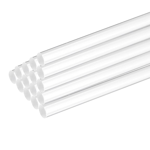 Uxcell 15 Pack Acrylic Round Rods 9/32" x 10" Clear Acrylic Dowel Rods Sticks Acrylic Plastic Sticks Strip- 7mm x 250mm