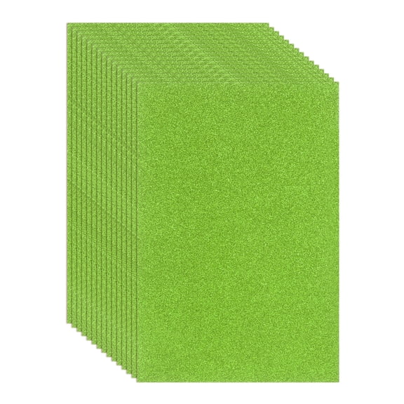 Uxcell 15 Pcs EVA Foam Sheet, 11.8 x 7.9 Inch 2mm Thick Glitter  Foam Sheets Sparkle Foams Paper for Classroom Scrapbooking DIY Handcraft Art Craft Project, Green