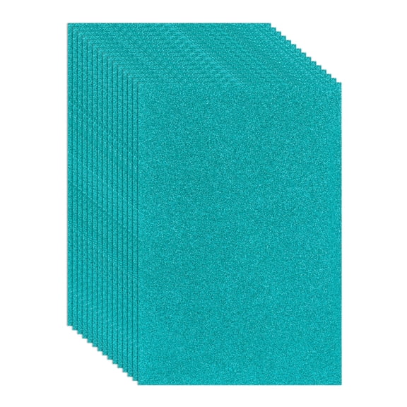 Uxcell 15 Pcs EVA Foam Sheet, 11.8 x 7.9 Inch 2mm Thick Glitter Foam Sheets Sparkle Foams Paper for Classroom Scrapbooking DIY Handcraft Art Craft Project, Blue