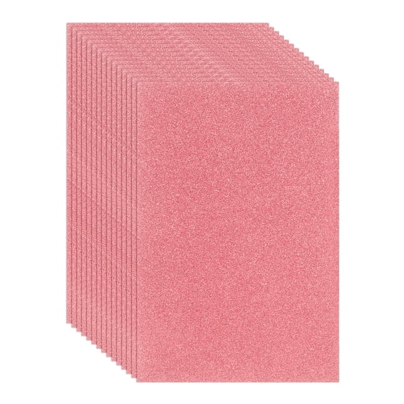 Uxcell 15 Pcs EVA Foam Sheet, 11.8 x 7.9 Inch 2mm Thick Glitter  Foam Sheets Sparkle Foams Paper for Classroom Scrapbooking DIY Handcraft Art Craft Project, Pink