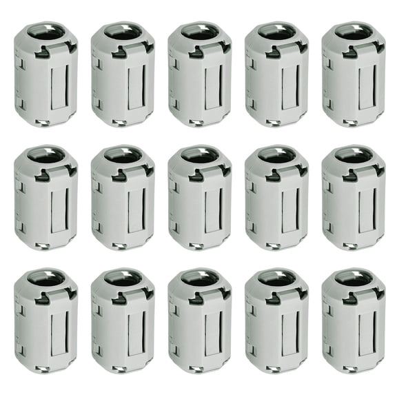 Uxcell 15 Pcs Ferrite Filter Ring Core RFI EMI Noise Suppression Cable Clip ID 13mm 0.51Inch Regular Styles for Electronic Devices, Industry, Grey