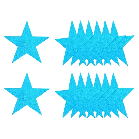 Uxcell 15 Pcs Glitter Star Cutouts, 11 Inch Star Shape Double Printed Glitter Paper, Confetti Cut Outs for Bulletin Board Wall Party Decoration Supplies, Lake Blue