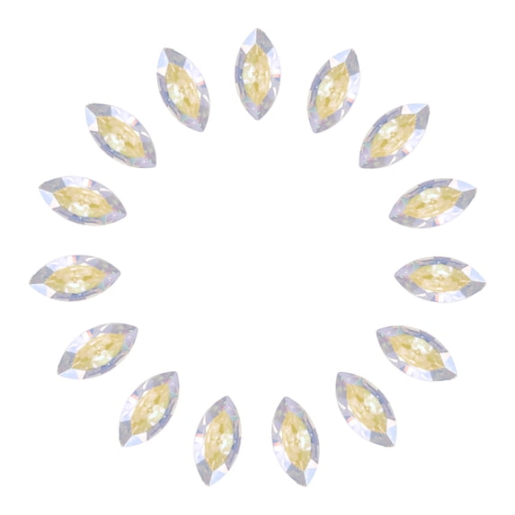 Uxcell 15 Pcs Horse Eye Shape Rhinestones, 10 x 5 mm Marquise Point Back Rhinestone Beads Glass Crystal Faceted Gems for Jewelry Making DIY Crafts Costume Crystal, Colorful