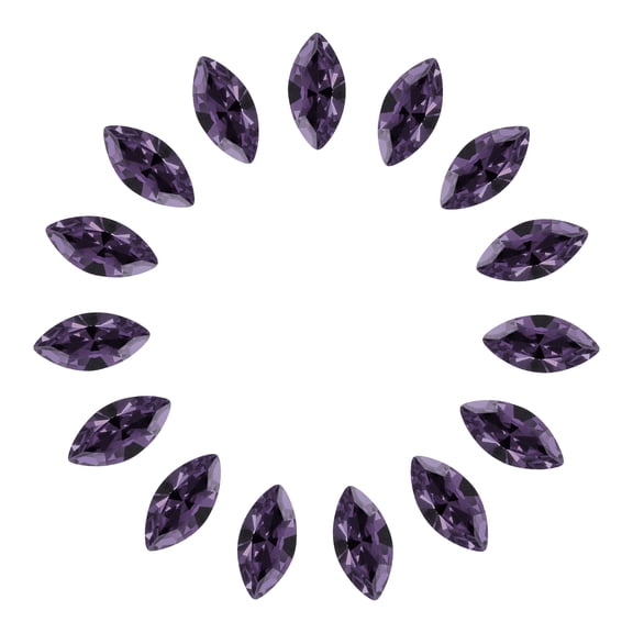 Uxcell 15 Pcs Horse Eye Shape Rhinestones, 10 x 5 mm Marquise Point Back Rhinestone Beads Glass Crystal Faceted Gems for Jewelry Making DIY Crafts Costume Crystal, Violet