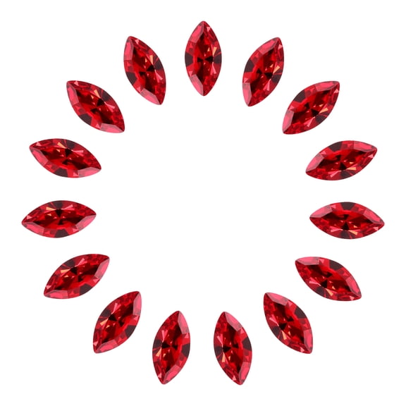 Uxcell 15 Pcs Horse Eye Shape Rhinestones, 10 x 5 mm Marquise Point Back Rhinestone Beads Glass Crystal Faceted Gems for Jewelry Making DIY Crafts Costume Crystal, Red