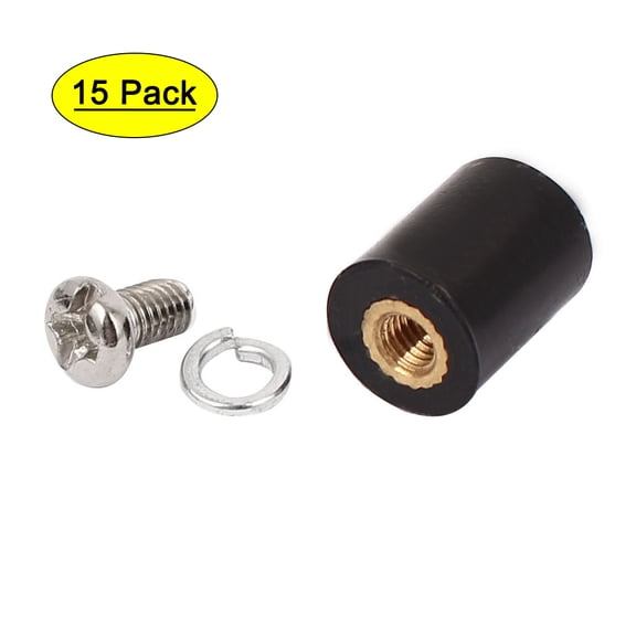 Uxcell 15 Pcs M3 Brass Insert Female Thread 8x10mm Insulated Standoff Terminals
