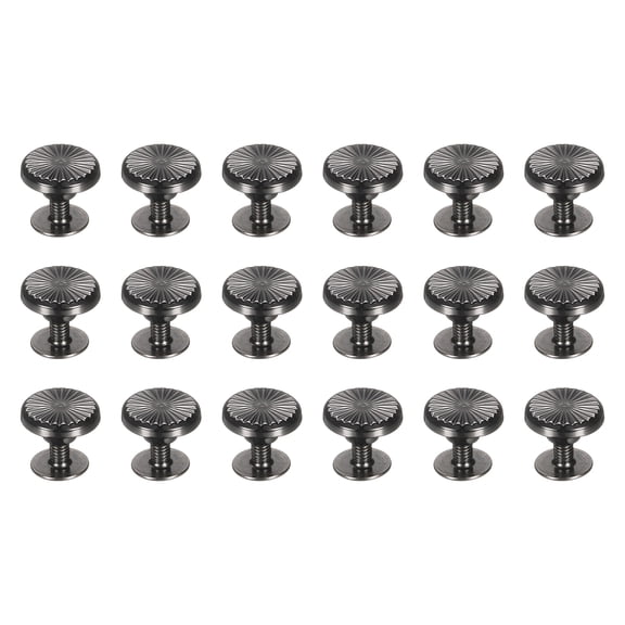 Uxcell 15 Pcs Metal Stud Rivets 10mm Flower Shape Decoration Screw Back Studs, Black