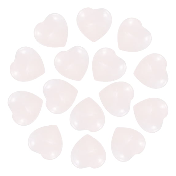 Uxcell 15 Pcs Natural Heart Shaped Crystal Stone, 0.6 Inch Mini Polished Love Gemstone Crystal, Pocket Rock Engraved Worry Stones for Women Gifts Meditation, Pink