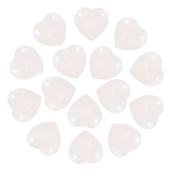 Uxcell 15 Pcs Natural Heart Shaped Crystal Stone, 0.6 Inch Mini Polished Love Gemstone Crystal, Pocket Rock Engraved Worry Stones for Women Gifts Meditation, Pink