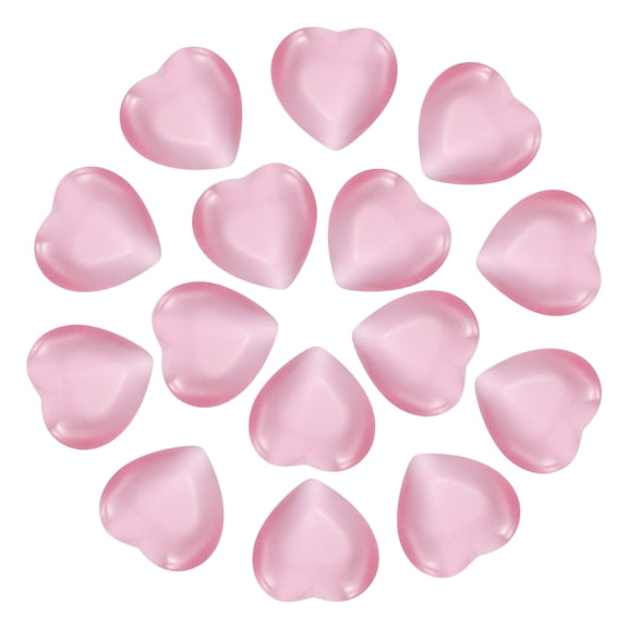 Uxcell 15 Pcs Natural Heart Shaped Crystal Stone, 0.6 Inch Mini Polished Love Gemstone Crystal, Pocket Rock Engraved Worry Stones for Women Gifts Meditation, Bright Pink