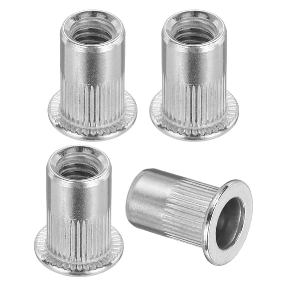Uxcell 15 Pcs Rivet Hex Socket Cap Insert Nuts, M6x15 Countersunk Rivet Barrel Binding Nut Carbon Steel for - Furniture Machine Equipment Mounting Use, Silver Tone Nickel Plated