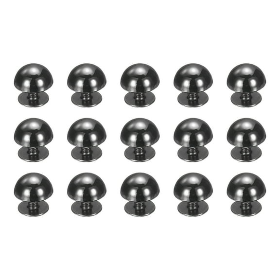 Uxcell 15 Pcs Round Studs Rivets, 10mm Metal Decoration Screw Back Studs, Black