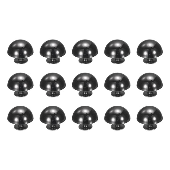 Uxcell 15 Pcs Round Studs Rivets, 15mm Metal Decoration Screw Back Studs, Black