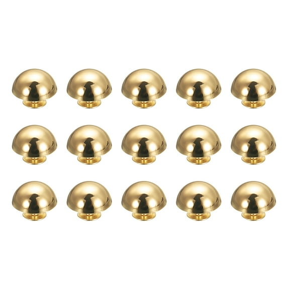 Uxcell 15 Pcs Round Studs Rivets, 15mm Metal Decoration Screw Back Studs, Gold