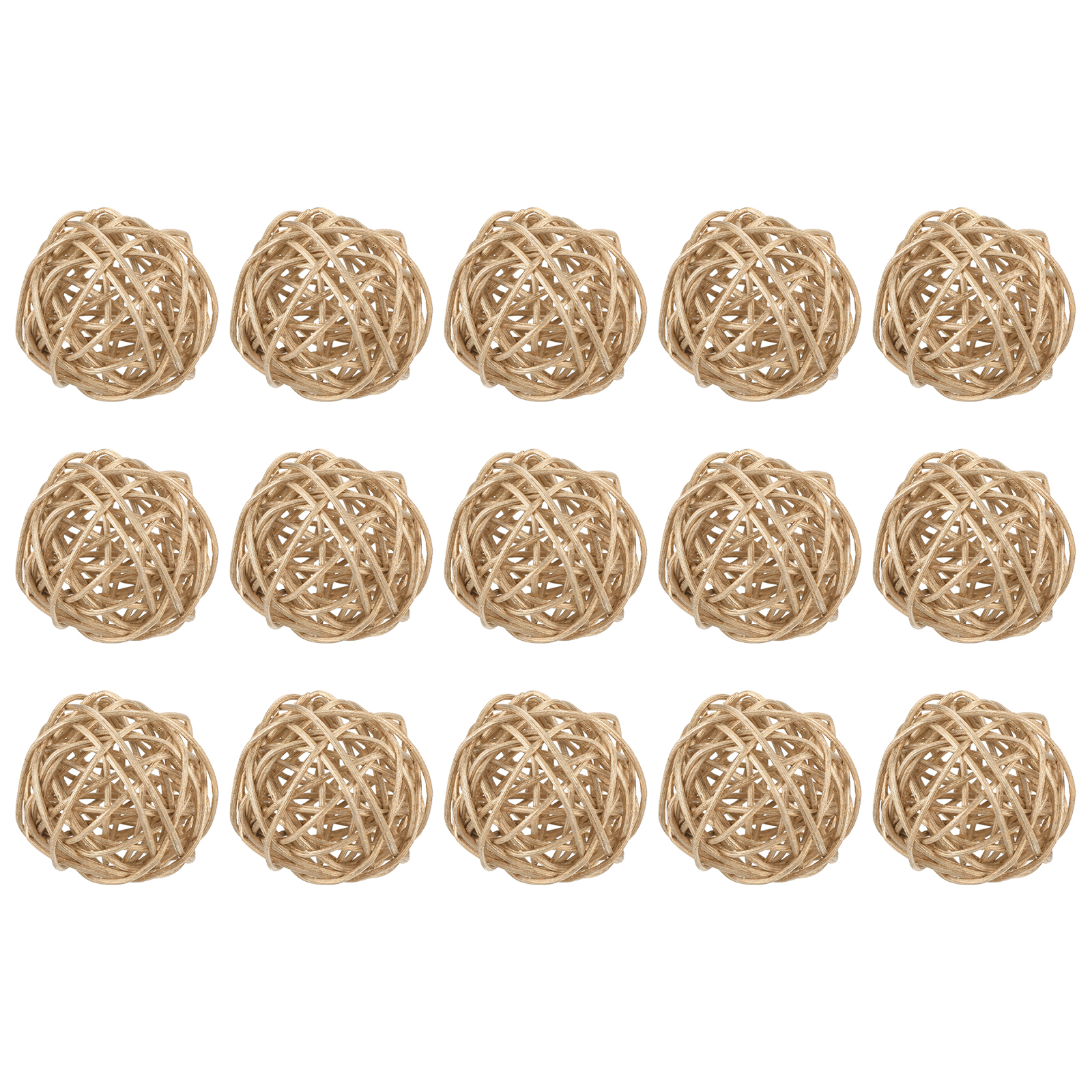 Uxcell 15 Pcs Wicker Rattan Balls 2 Inch Rattan Decorative Balls Vase Fillers for Wedding Party