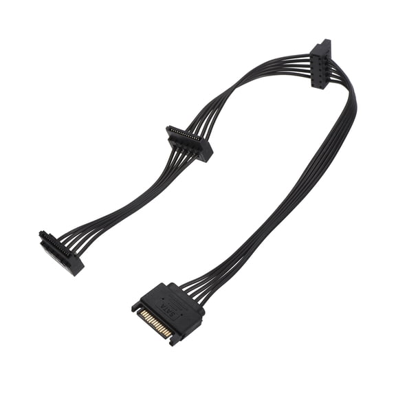 Uxcell 15 Pin Serial ATA Power Cable 1 to 3 Serial Interface Extension Cable Female to Male Hard Disk Cable