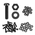 thumbnail image 1 of Uxcell 15 Set M6x25mm Nylon Plastic Cross Round Head Screw Phillips Bolts Hex Nuts Flat Washers Assortment Kit, Metric Full Thread Bolt Fasteners for DIY Machine Assembly, Black, 1 of 7