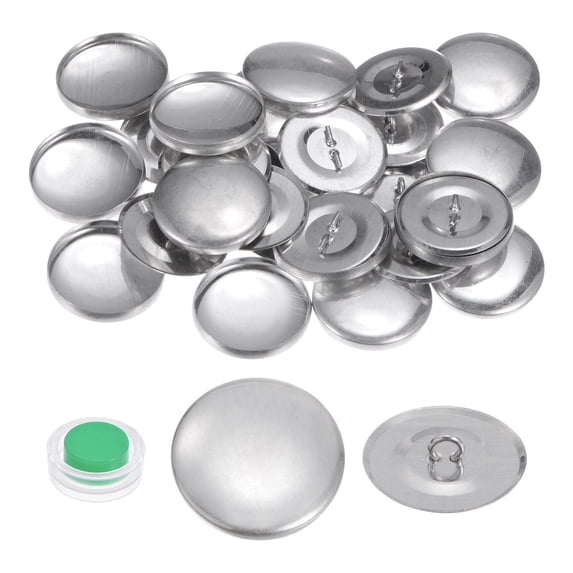Uxcell 15 Sets Self Cover Button Kit 27mm Aluminum Button with Tools for DIY