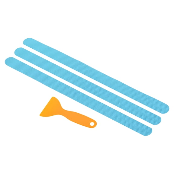 Uxcell 15 x 0.8" Non Slip Bathtub Stickers Non-Slip Traction Strips Square with Scraper, Blue 12 Pack