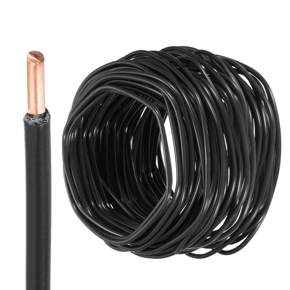 Uxcell 150 Feet Electrical Wire Insulated Solid Copper 12AWG Hook Up Wire Cable, Black