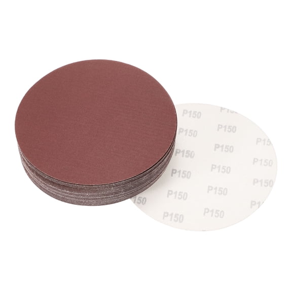 Uxcell 150 Grits 8-Holes Sanding Discs Hook and Loop Wet Dry Sandpaper Sander Aluminum Brown 45 pcs