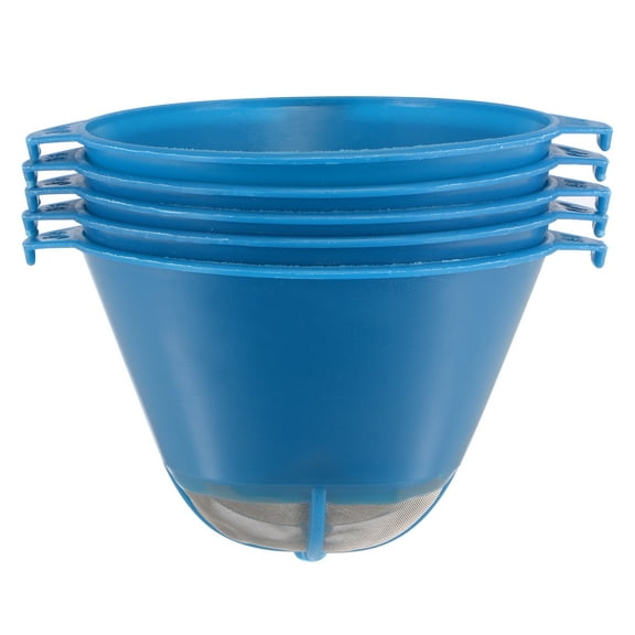 Uxcell 150um 107mmx77mm Blue Cone Funnel Metal Mesh Paint Strainer 10 Pack