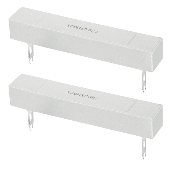 Uxcell 150 Ohm Ceramic Cement Resistor, 100W Power Wirewound Horizontal Cement Resistor Kit Tolerance 5% for Audio Equipment Power Adapters Frequency Divider Circuit Board (Pack of 2)