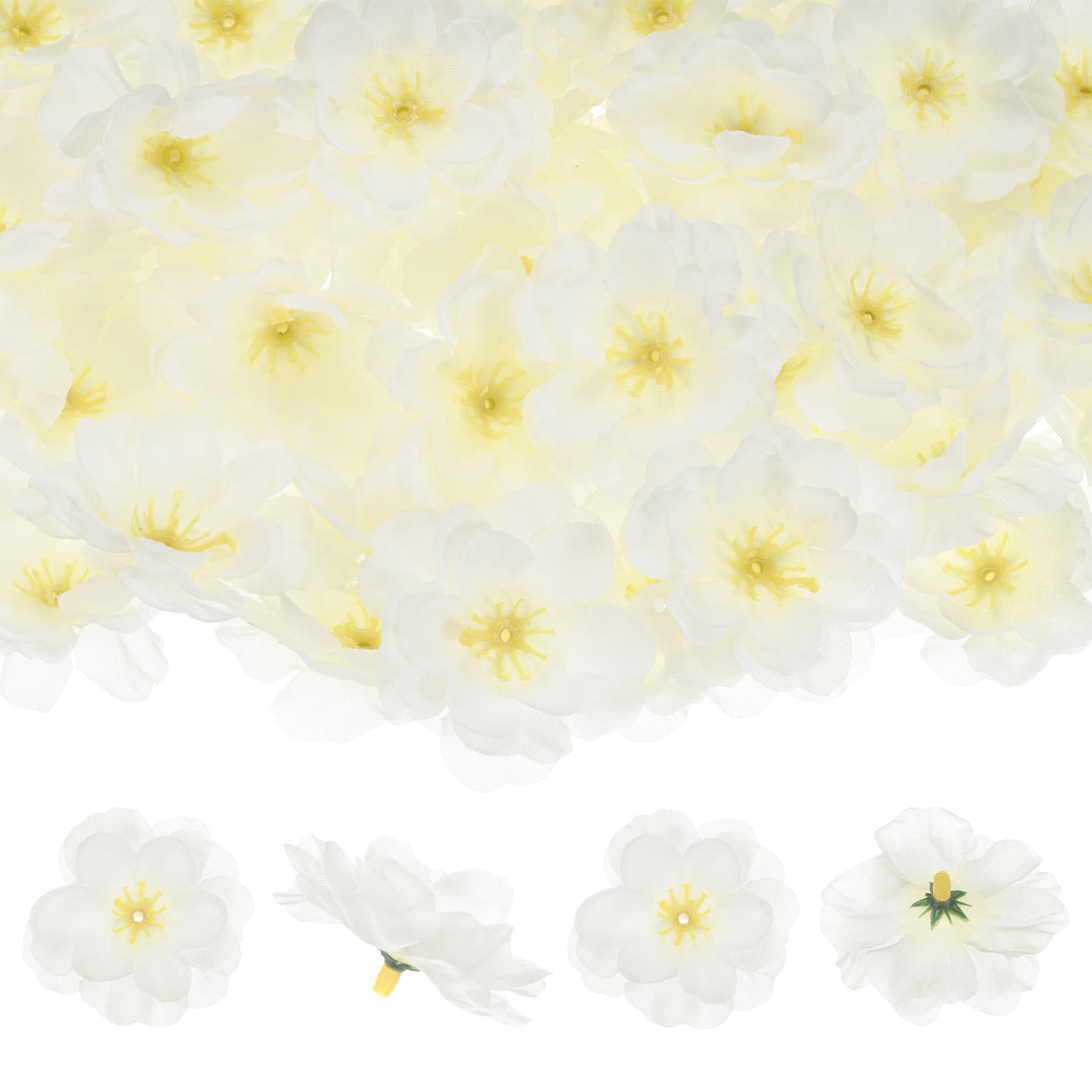 Uxcell 150-Pack Artificial Cherry Blossom Heads, Silk Faux Flower ...
