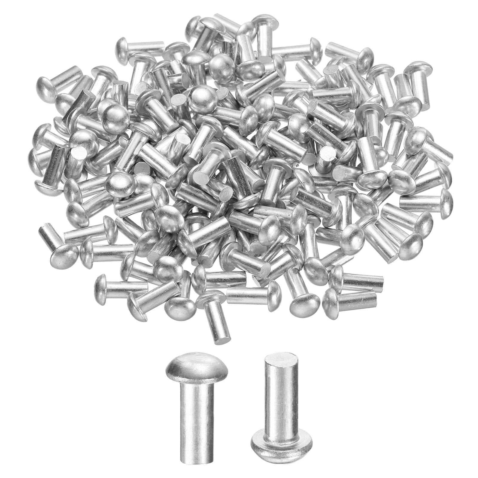 Uxcell 150 Pack Brazier Head Solid Aluminum Rivets, M5 Dia x 12mm ...