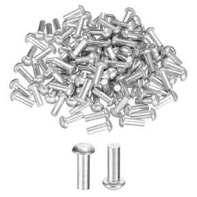 Uxcell 150 Pack Brazier Head Solid Aluminum Rivets, M5 Dia x 14mm Length Round Head Aluminum Boat Rivets for Repairing Boats, Machinery, Aircraft, Automobile Industry