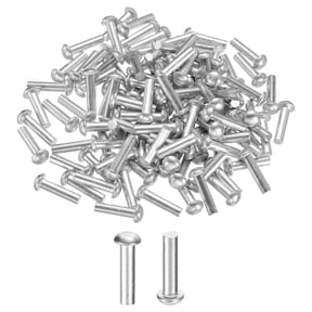 Uxcell 150 Pack Brazier Head Solid Aluminum Rivets, M5 Dia x 20mm Length Round Head Aluminum Boat Rivets for Repairing Boats, Machinery, Aircraft, Automobile Industry
