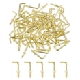 thumbnail image 1 of Uxcell 150 Pack L Shape Hooks, 1/2 Inch Right Angle Screw Hooks for Hanging, Gold, 1 of 7