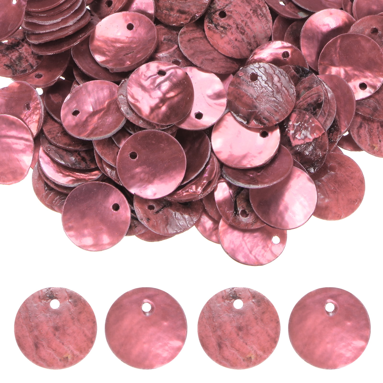 Uxcell 150-Pack Natural Flat Round Seashells, 15mm Flat Round Coin ...