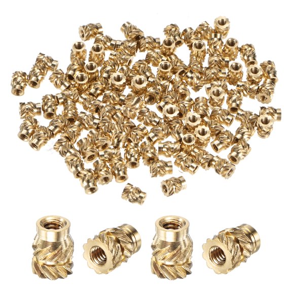 Uxcell 150-Pack Threaded Inserts, M2 x 5mm x 4mm Brass Knurled Insert Nuts Assortment Kit for Plastic/DIY 3D Printing Components
