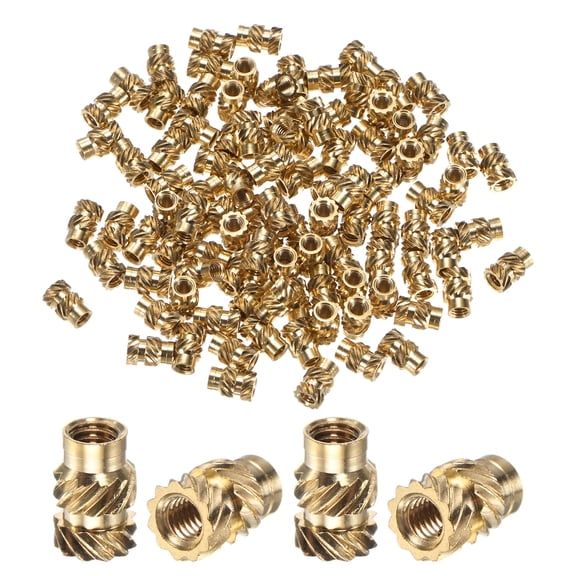 Uxcell 150-Pack Threaded Inserts, M3 x 7.5mm x 5mm Brass Knurled Insert Nuts Assortment Kit for Plastic/DIY 3D Printing Components