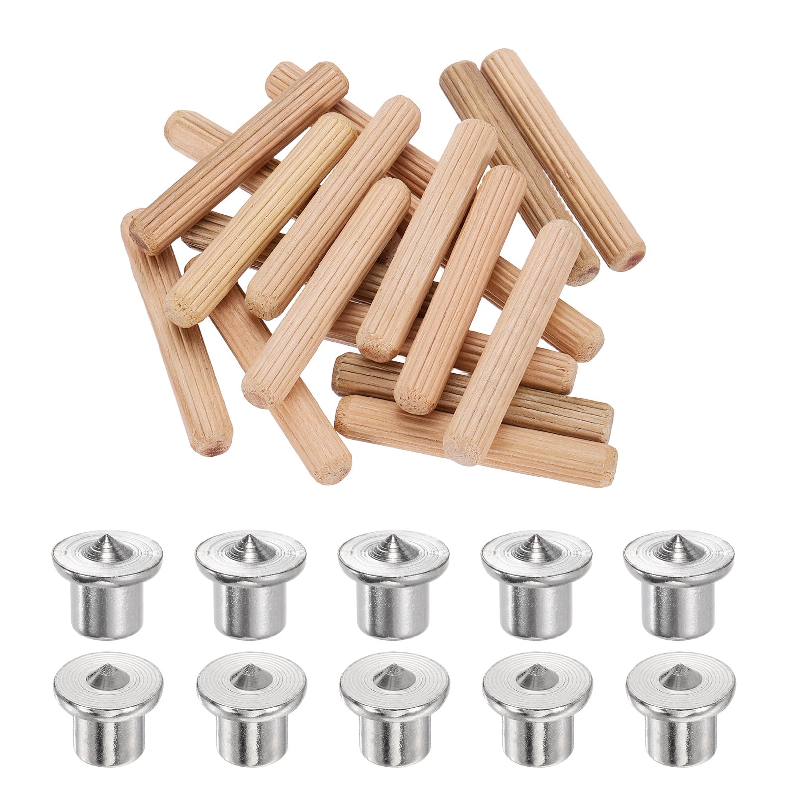 Grooved Rod Uxcell 150 Pack Wood Dowel Pins, 5/16