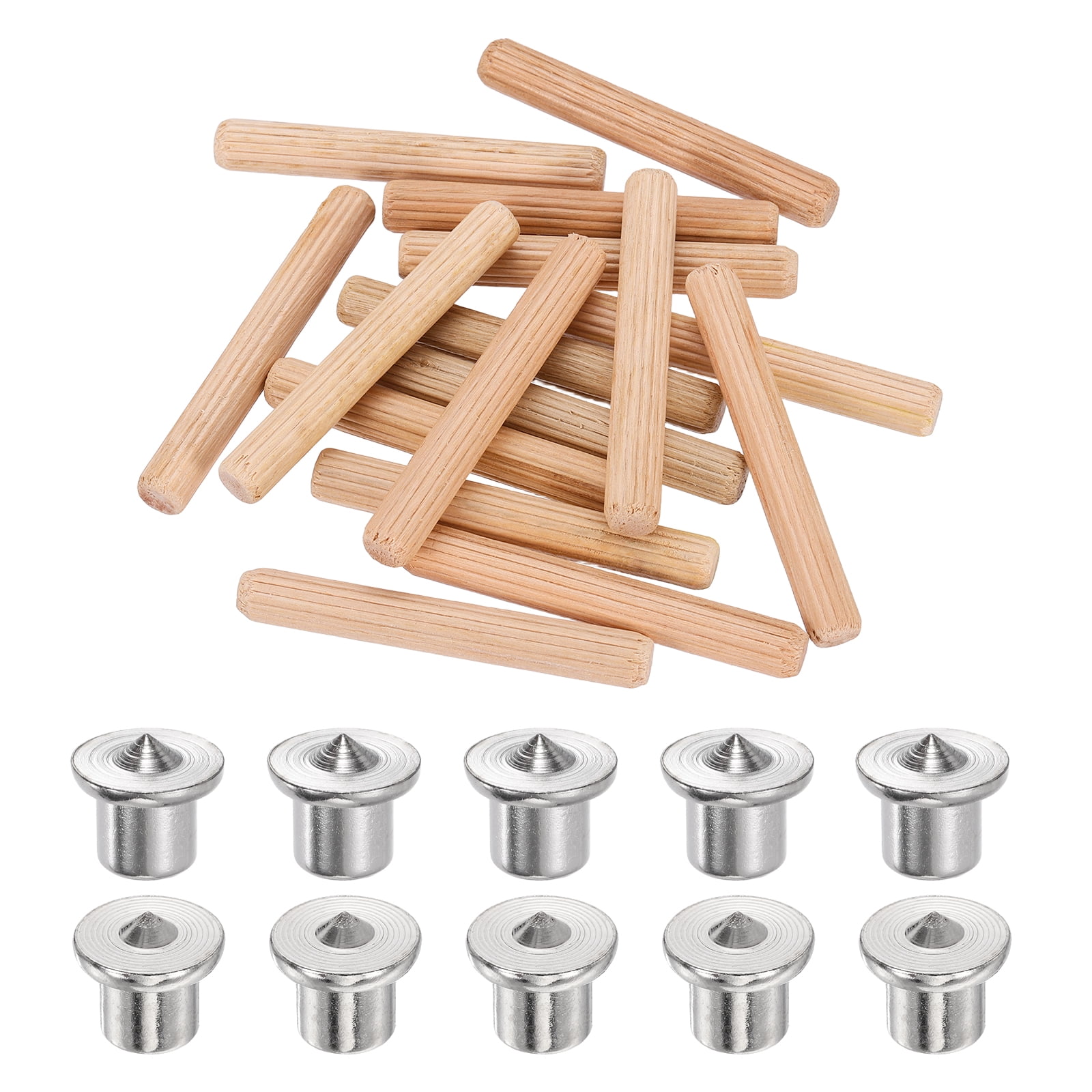 Grooved Rod Uxcell 150 Pack Wood Dowel Pins, 5/16