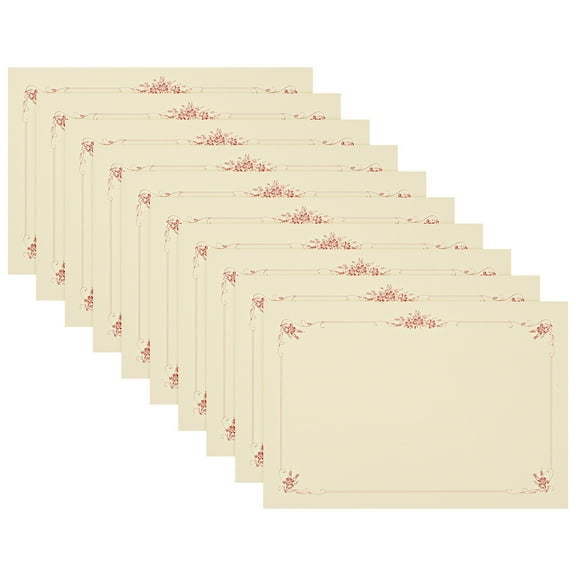 Uxcell 150Gsm 11.6x8.3 Blank Diploma Award Certificate Paper, Beige Paper Red Border, 10Pcs