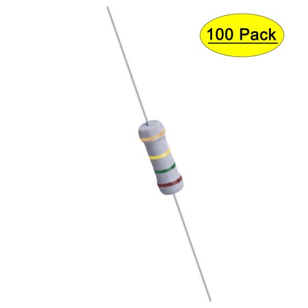 Uxcell 100Pcs 1W 1 Watt Metal Oxide Film Resistor Axile 150K Ohm ±5% Tolerance