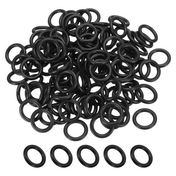 Uxcell 150Pcs AS-111 O-Rings, Nitrile Rubber O-Rings 7/16" ID 5/8" OD 3/32" Width for Faucet Plumbing Machine Sealing Automotive Repair, Tail Cap Assembly, 70 Durometer, Black